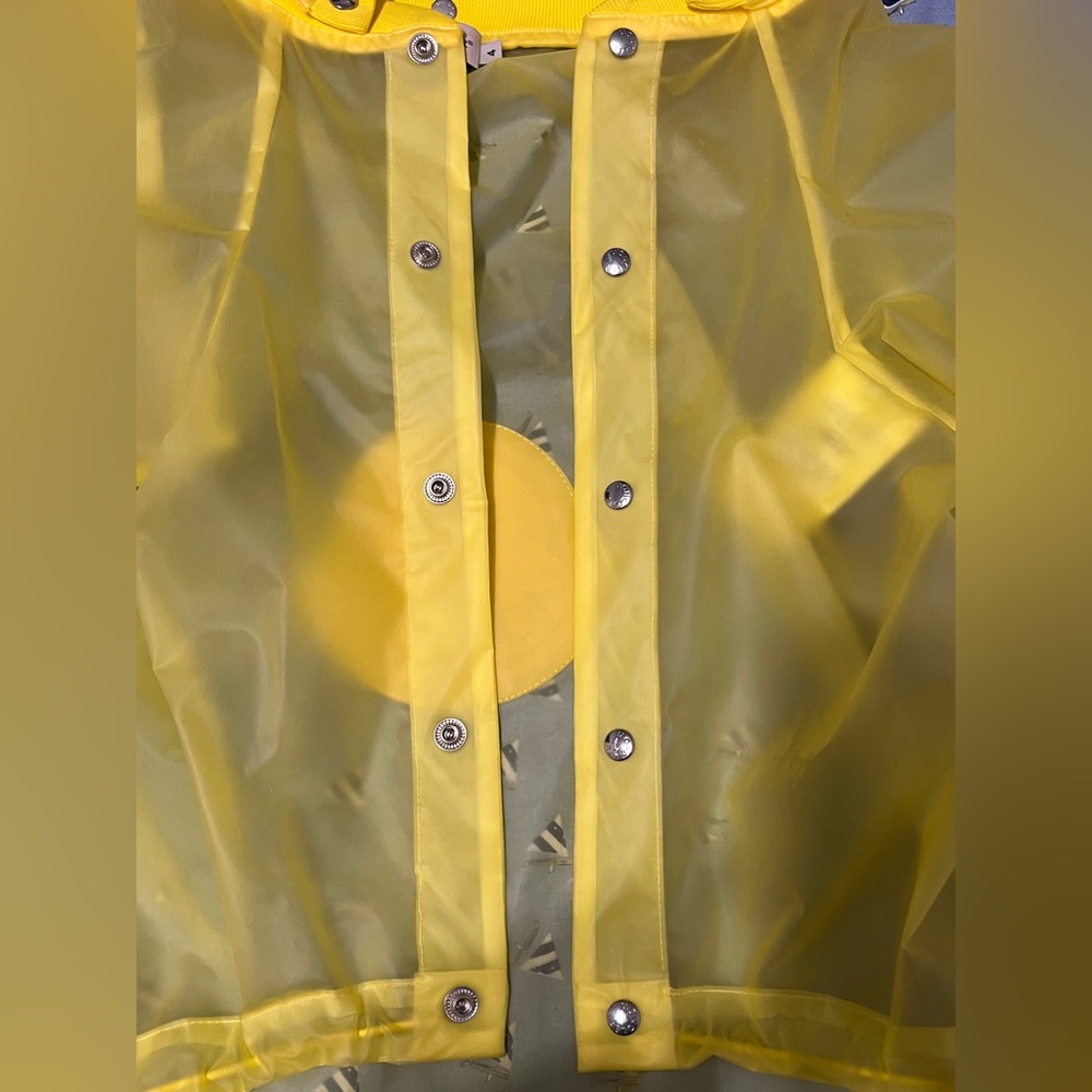 Moncler Mantella Kids Rain Jacket - Yellow Size 4 - Picture 6 of 7